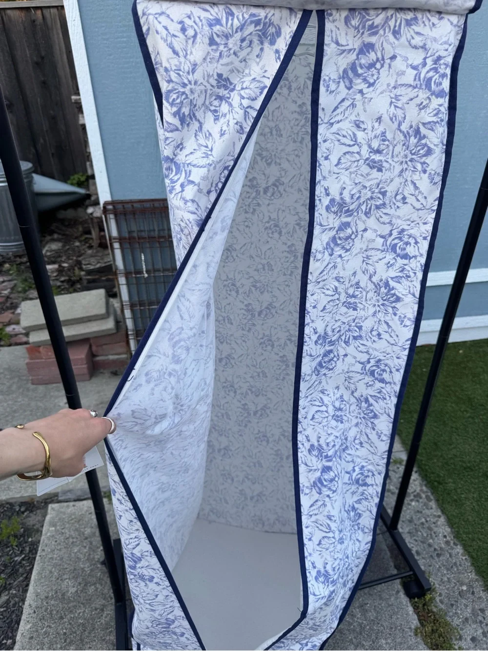 Eileen West Blue Floral Garment Bag Organizer